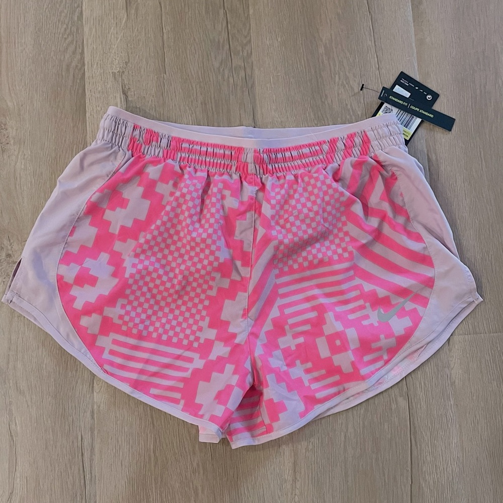 Nike Women's Pink Geometric Athletic Shorts